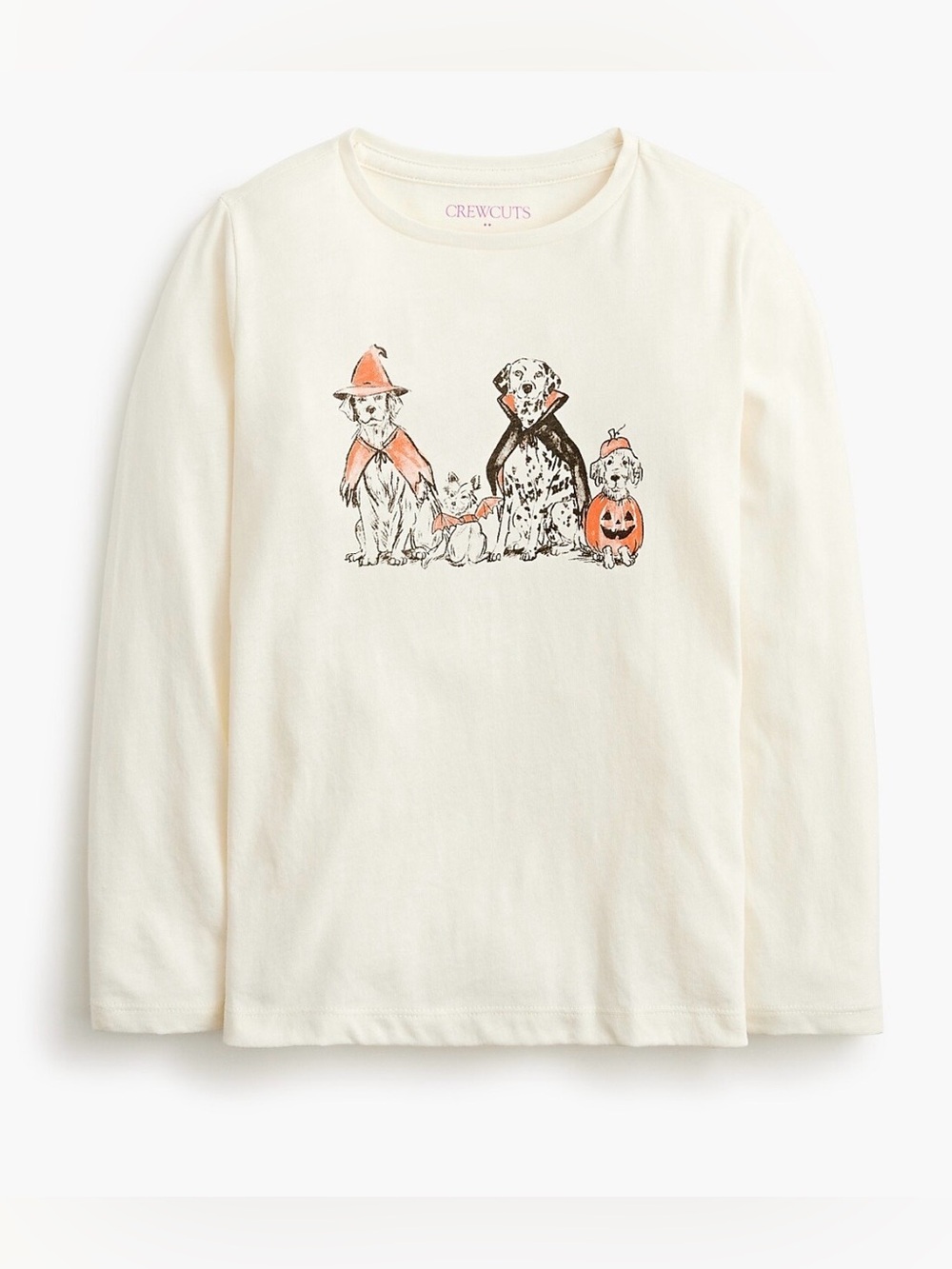 NWT CREWCUTS Girls' Long-Sleeve Dogs in Costumes Graphic Tee